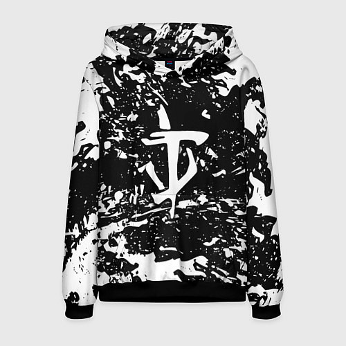 Мужская толстовка Doom краски белые штрихи / 3D-Черный – фото 1