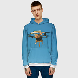 Толстовка-худи мужская Mousini Quadrocoptini мем, цвет: 3D-белый — фото 2