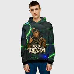 Толстовка-худи мужская XXXTentacion anime style, цвет: 3D-черный — фото 2