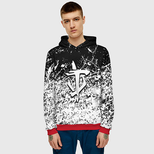 Мужская толстовка Doom краски всплеск кисти / 3D-Красный – фото 3