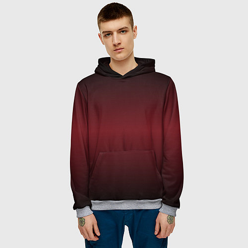 Мужская толстовка Градиент темно-бордовый / 3D-Меланж – фото 3
