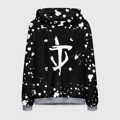 Мужская толстовка Doom брызги белых красок / 3D-Меланж – фото 1