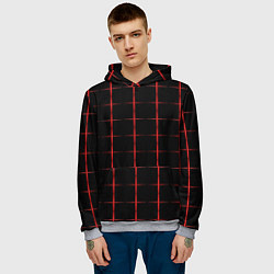Толстовка-худи мужская Color black red crosses, цвет: 3D-меланж — фото 2