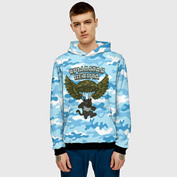 Толстовка-худи мужская Крылатая пехота - пантера, цвет: 3D-черный — фото 2