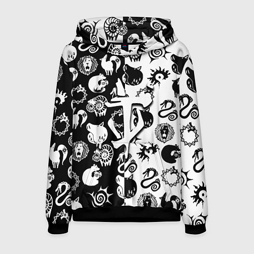Мужская толстовка Doom anime black pattern / 3D-Черный – фото 1