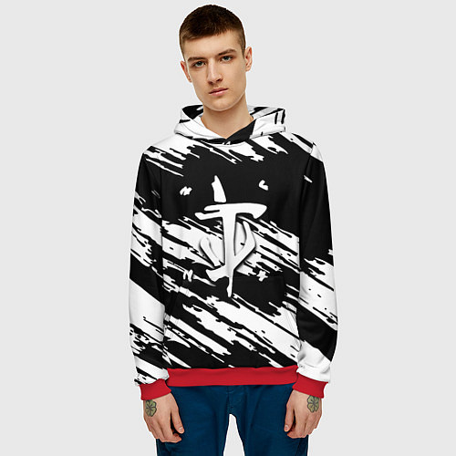 Мужская толстовка Doom краски полосы / 3D-Красный – фото 3