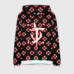 Толстовка-худи мужская Doom x resident evil pattern, цвет: 3D-белый