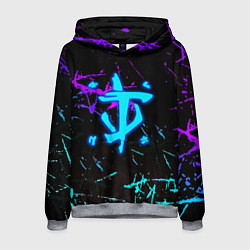 Толстовка-худи мужская Doom неоновые штрихи, цвет: 3D-меланж