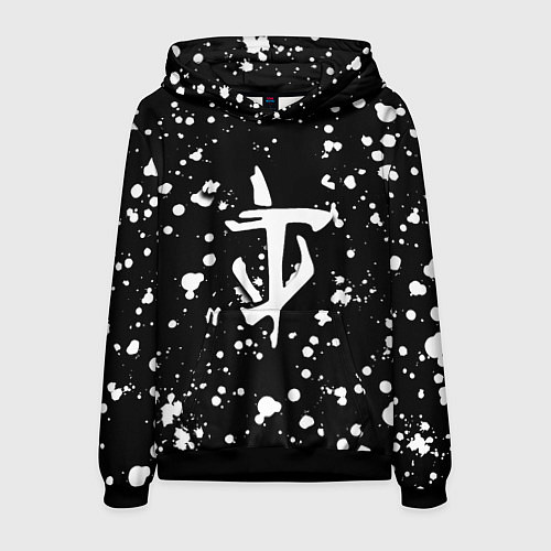 Мужская толстовка Doom белые краски текстура / 3D-Черный – фото 1