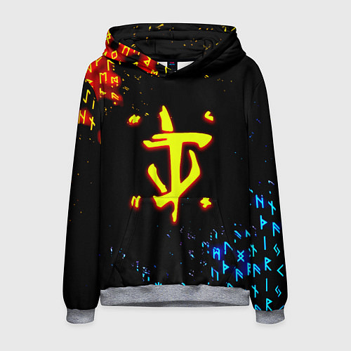 Мужская толстовка Doom огненные символы / 3D-Меланж – фото 1