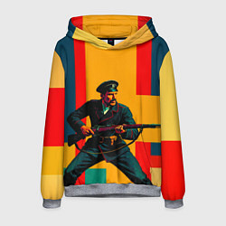 Толстовка-худи мужская Белогвардеец поп-арт, цвет: 3D-меланж
