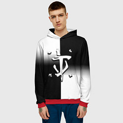 Толстовка-худи мужская Doom black geometry, цвет: 3D-красный — фото 2