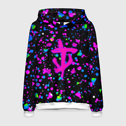 Толстовка-худи мужская Doom цветные краски, цвет: 3D-белый