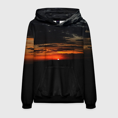 Мужская толстовка Закат на плато / 3D-Черный – фото 1