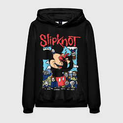 Толстовка-худи мужская Слипкнот и Микки Маус - I push my fingers into my, цвет: 3D-черный