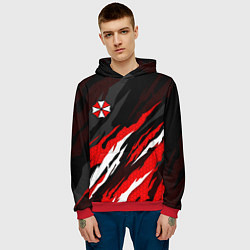 Толстовка-худи мужская Umbrella - красное пламя, цвет: 3D-красный — фото 2