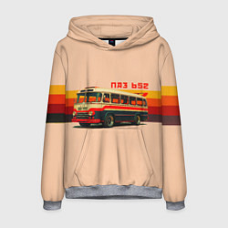 Толстовка-худи мужская ПАЗ 652 ретро автобус поп-арт, цвет: 3D-меланж
