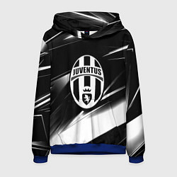 Толстовка-худи мужская Juventus geometry stripes black, цвет: 3D-синий