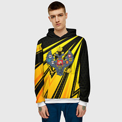 Толстовка-худи мужская Российская империя - желтые стрелы, цвет: 3D-белый — фото 2