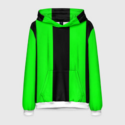 Толстовка-худи мужская Color black green, цвет: 3D-белый