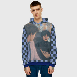 Толстовка-худи мужская Уэнсдей и Тайлер, цвет: 3D-синий — фото 2