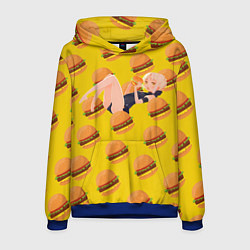 Толстовка-худи мужская Сейбер Альтер в бургерах, цвет: 3D-синий