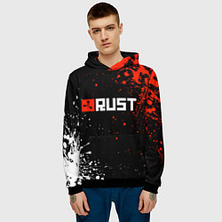 Толстовка-худи мужская Раст - лого, цвет: 3D-черный — фото 2