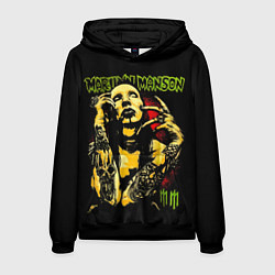 Толстовка-худи мужская Marilyn Manson tattoo, цвет: 3D-черный