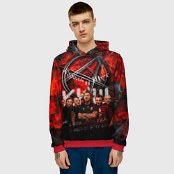 Толстовка-худи мужская Король и Шут - КИШ, цвет: 3D-красный — фото 2
