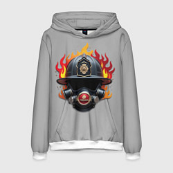 Толстовка-худи мужская Пожарник, цвет: 3D-белый