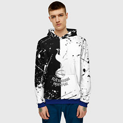 Толстовка-худи мужская Тоттенхэм черно белые брызги, цвет: 3D-синий — фото 2