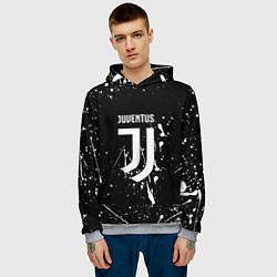 Толстовка-худи мужская Juventus брызги красок текстура, цвет: 3D-меланж — фото 2