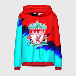 Толстовка-худи мужская Ливерпуль краски текстура, цвет: 3D-красный