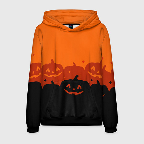 Мужская толстовка Хэллоуин счастливые тыквы / 3D-Черный – фото 1