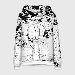 Толстовка-худи мужская Borussia черно белые краски, цвет: 3D-белый