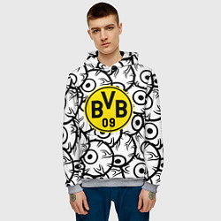 Толстовка-худи мужская Borussia глаза текстура, цвет: 3D-меланж — фото 2