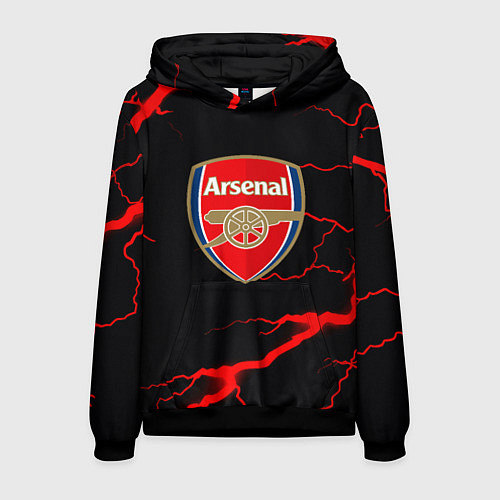 Мужская толстовка Arsenal красные молнии / 3D-Черный – фото 1