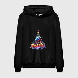 Толстовка-худи мужская Ёлка компания, цвет: 3D-черный