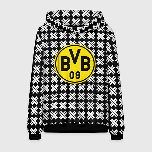 Мужская толстовка Borussia pattern geometry / 3D-Черный – фото 1