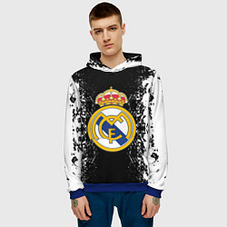 Толстовка-худи мужская Реал Мадрид текстура краски, цвет: 3D-синий — фото 2