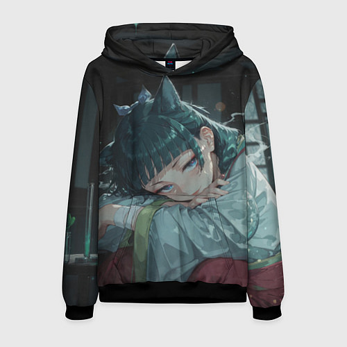 Мужская толстовка Маомао с кошачьими ушками / 3D-Черный – фото 1