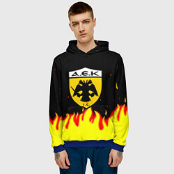 Толстовка-худи мужская AEK огненные краски, цвет: 3D-синий — фото 2