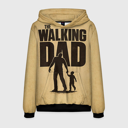 Мужская толстовка The walking dad - каламбур / 3D-Черный – фото 1