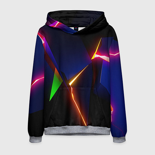 Мужская толстовка Neon colored geometric / 3D-Меланж – фото 1