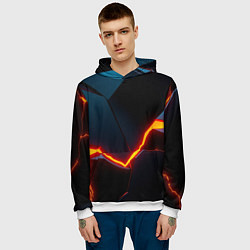 Толстовка-худи мужская Breaking block, цвет: 3D-белый — фото 2