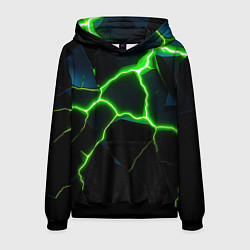 Толстовка-худи мужская Green split, цвет: 3D-черный