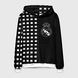 Толстовка-худи мужская Real Madrid клетка, цвет: 3D-белый