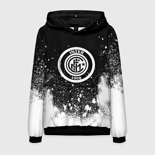 Мужская толстовка Inter белый всплеск краско / 3D-Черный – фото 1
