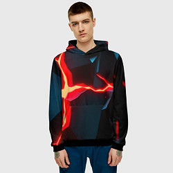 Толстовка-худи мужская Neon orange, цвет: 3D-черный — фото 2