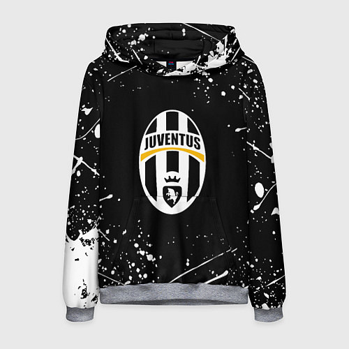 Мужская толстовка Juventus белые краски всплеск / 3D-Меланж – фото 1